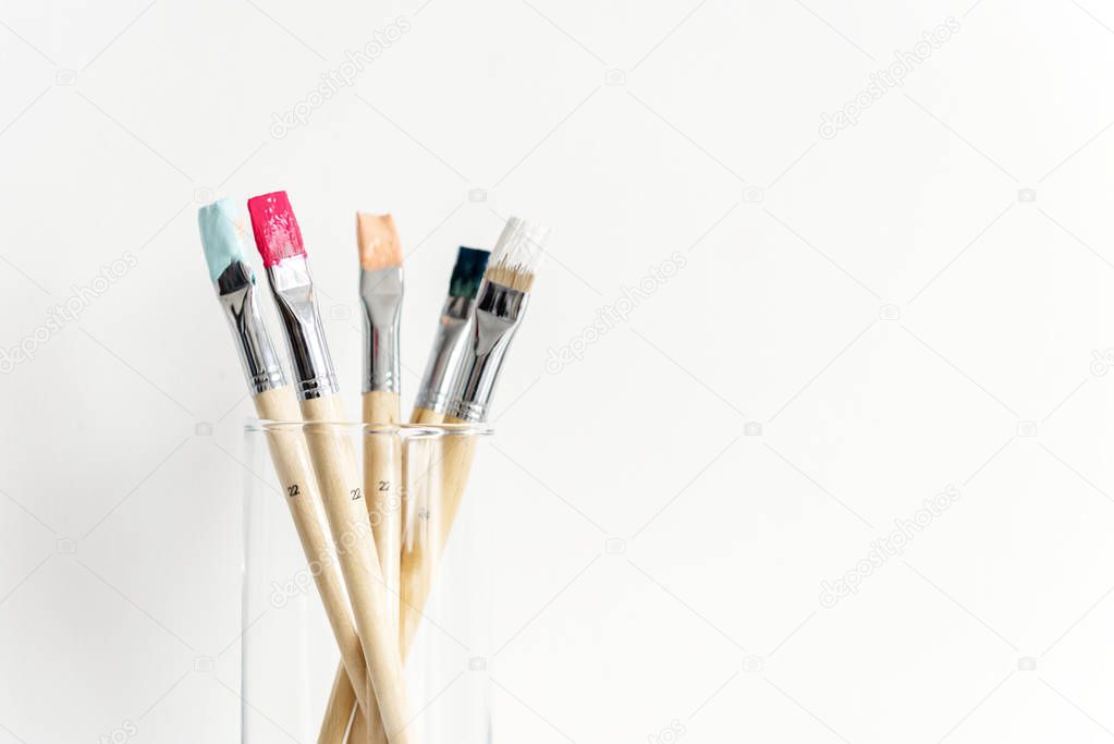 Paintbrush art tool on white background, original photoset