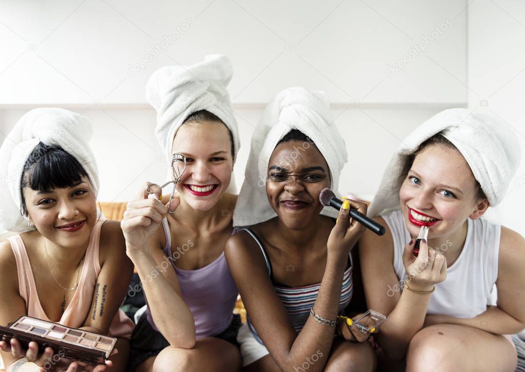 women with makeup cosmetics