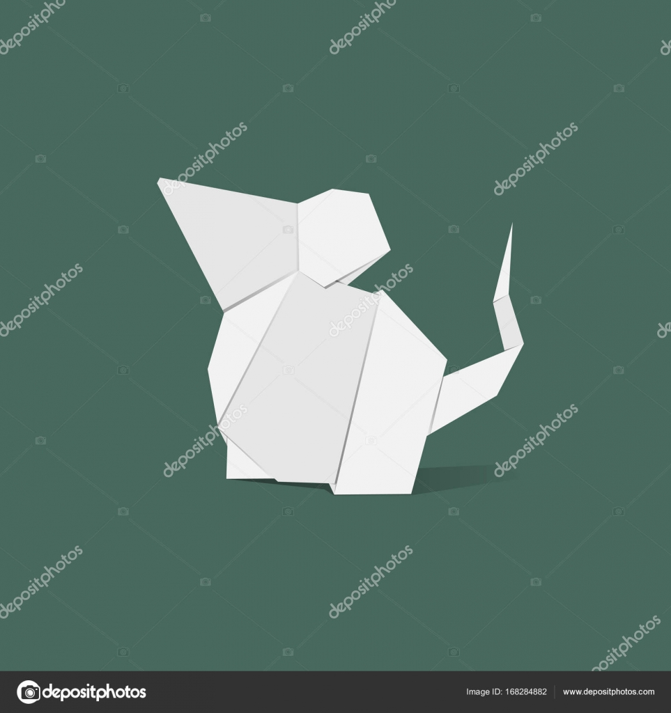 Origami In Form Der Maus Stockvektor Rawpixel 168284882