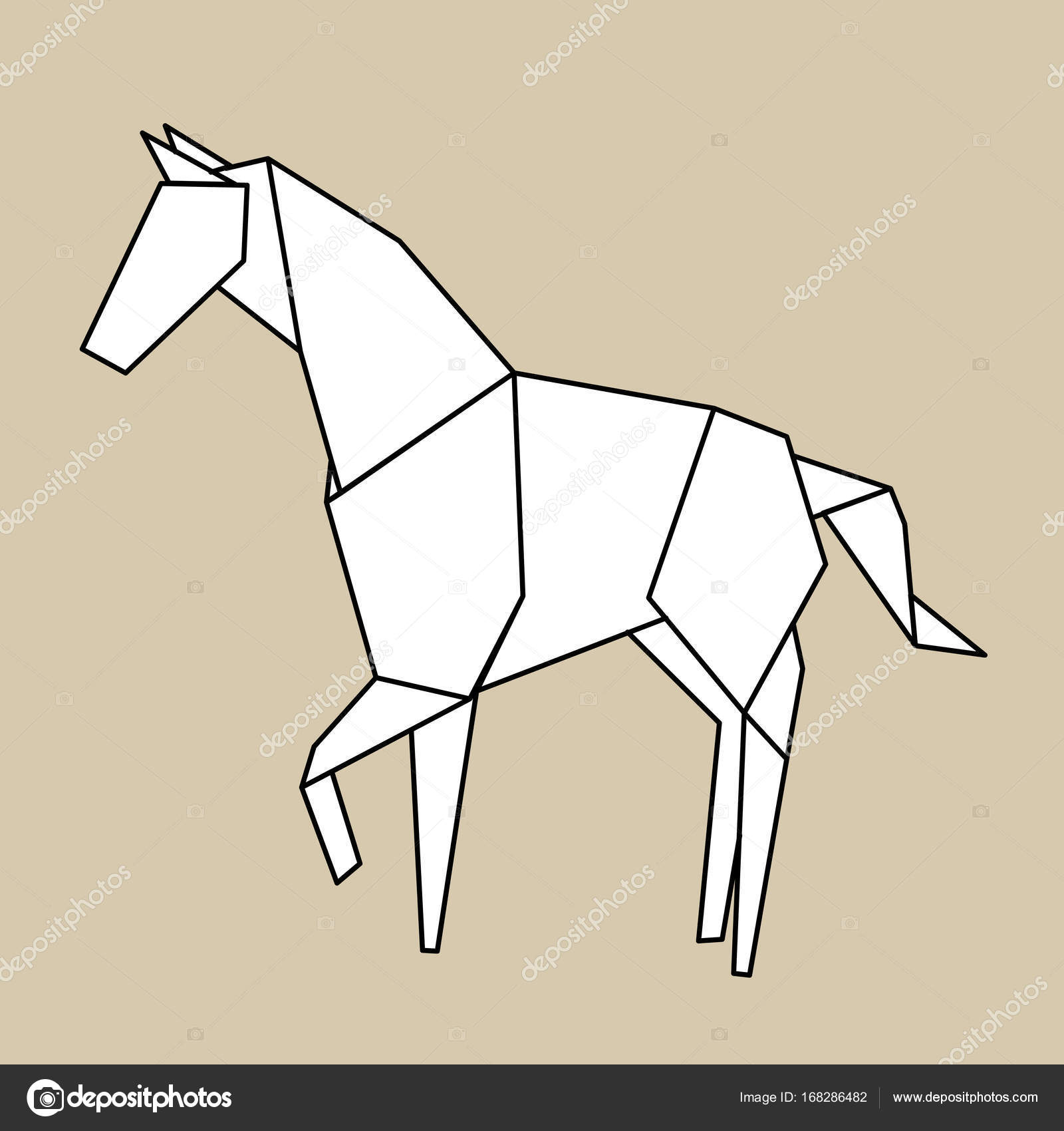 Origami In Shape Of Horse Stock Vector Rawpixel 168286482