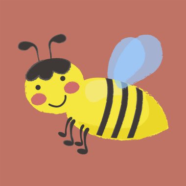 çizgi film gülümseyen arı düz simgesi 