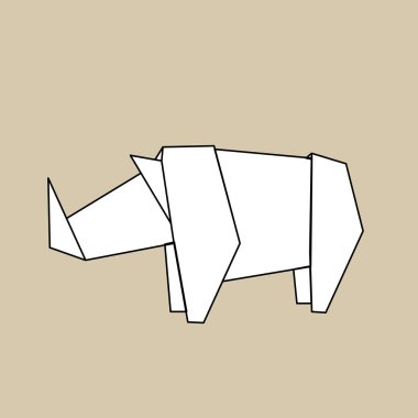 Gergedan şeklinde origami 
