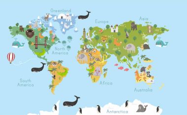 karikatür hayvanlar düz simgesi 