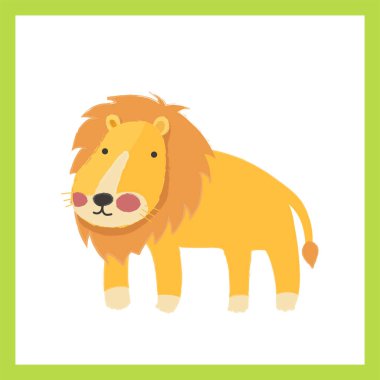 çizgi film aslan düz simgesi 