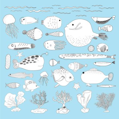 Çizim sualtı yaratıklar