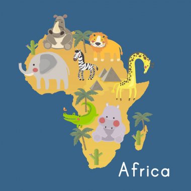 karikatür hayvanlar düz simgesi 