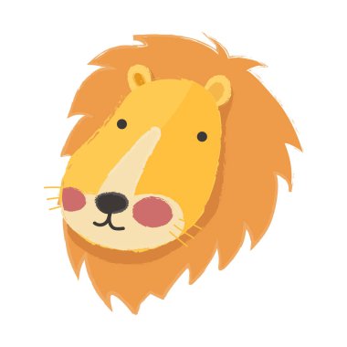 çizgi film aslan düz simgesi 