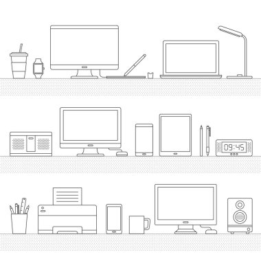 çeşitli dijital cihazlar 