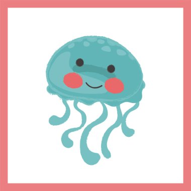 Çizgi film gülümseyen denizanası