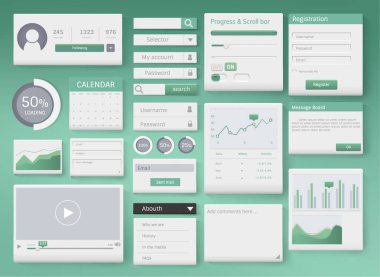 Çeşitli web sitesi arayüz tasarımı