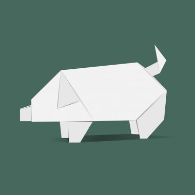 domuz şeklinde origami 