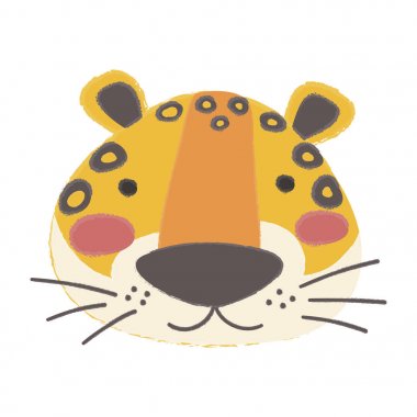 çizgi film leopar düz simgesi 