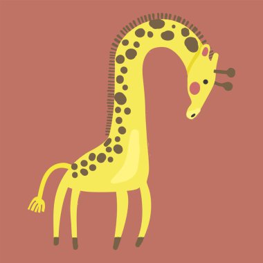çizgi film zürafayı düz simgesi 