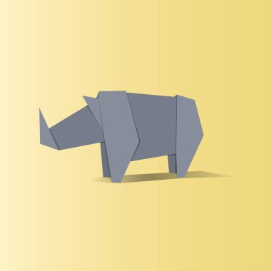 Gergedan şeklinde origami 