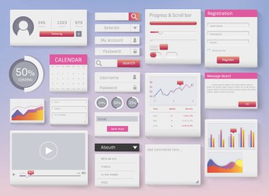 Çeşitli web sitesi arayüz tasarımı