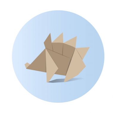 Kirpi şeklinde origami 