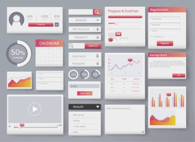 Çeşitli web sitesi arayüz tasarımı