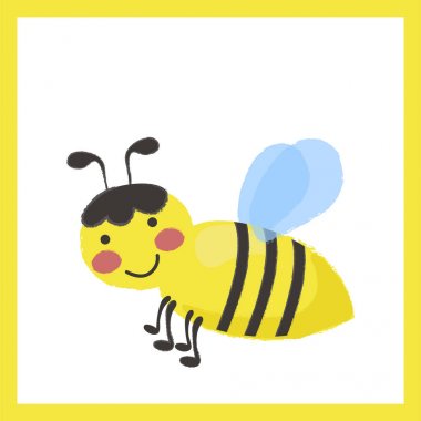 çizgi film gülümseyen arı düz simgesi 