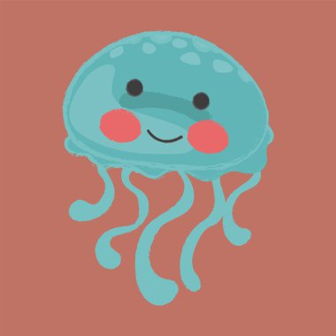 Çizgi film gülümseyen denizanası