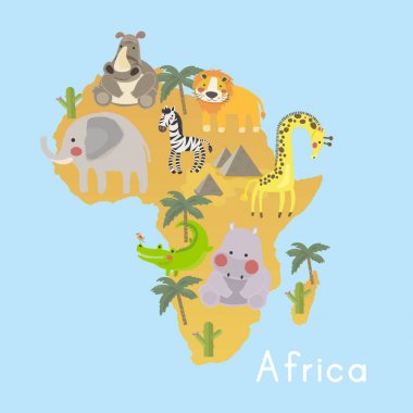 karikatür hayvanlar düz simgesi 