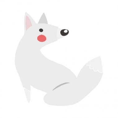 çizgi film Kutup tilkisi düz simgesi 