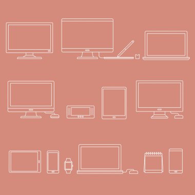 çeşitli dijital cihazlar 