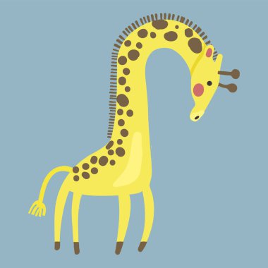 çizgi film zürafayı düz simgesi 
