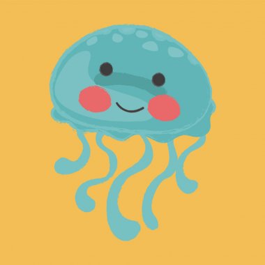 Çizgi film gülümseyen denizanası