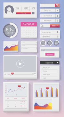 Çeşitli web sitesi arayüz tasarımı