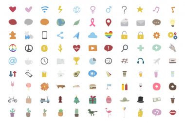 çeşitli sohbet simgeleri