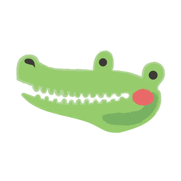 Ícone plano crocodilo desenhos animados — Vetor de Stock