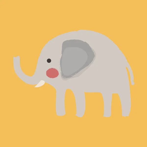 Icona piatta dell'elefante del fumetto — Vettoriale Stock