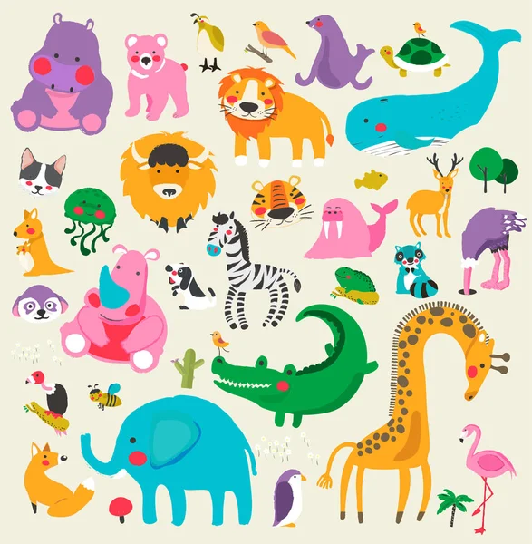 karikatür hayvanlar düz simgesi 