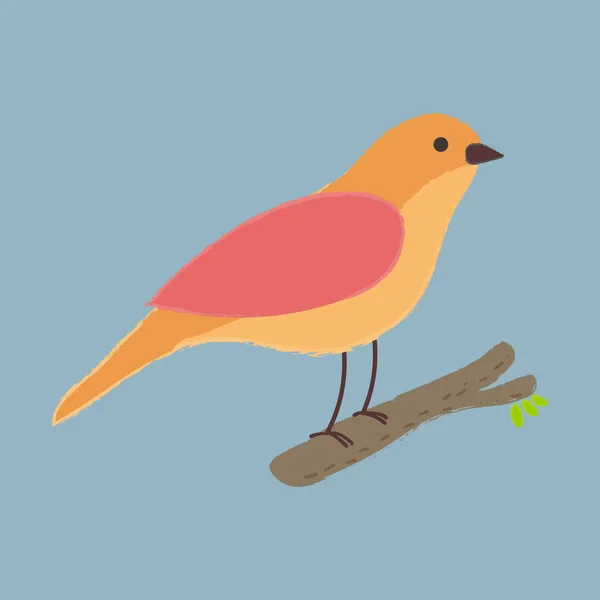 Uccello seduto sul ramo dell'albero — Vettoriale Stock