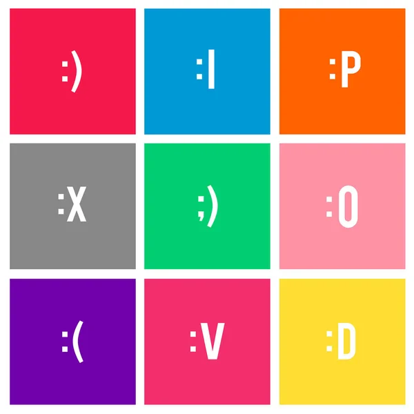 Uppsättning färgglada smileys — Stock vektor