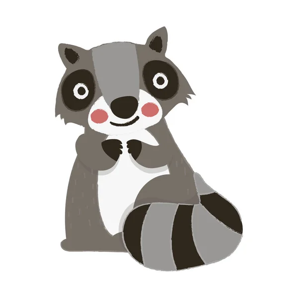 Cartoon raccoon flat icon — Stock Vector