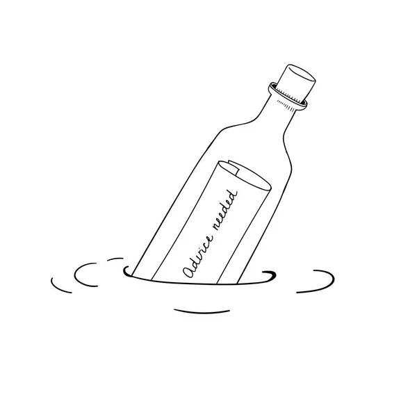 Бутылка с запиской — стоковый вектор