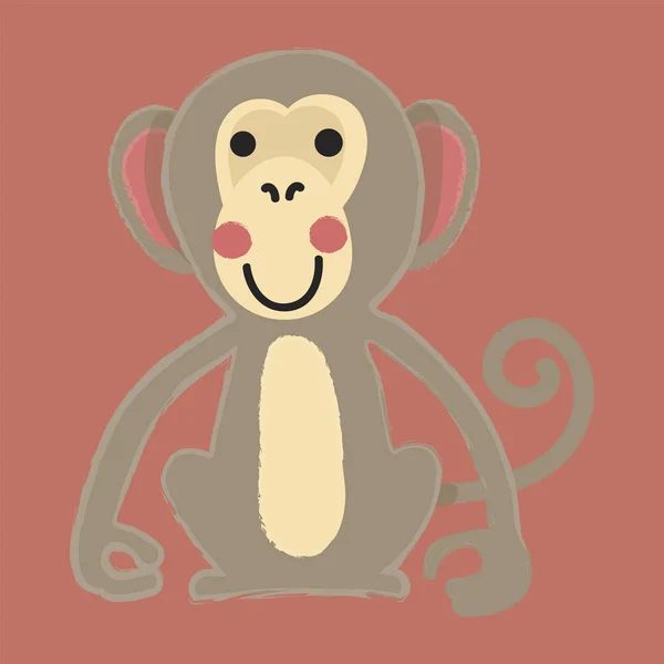 Icono plano mono de dibujos animados — Vector de stock