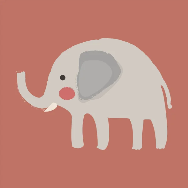 Cartoon olifant platte pictogram — Stockvector