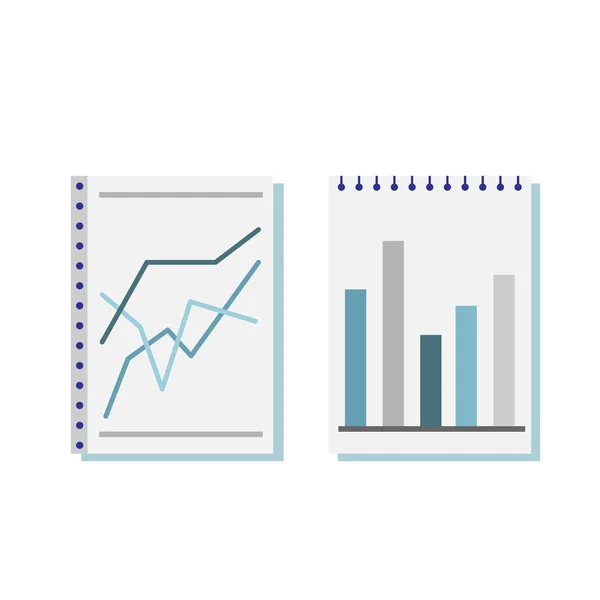 Cadernos com gráfico e diagrama — Vetor de Stock