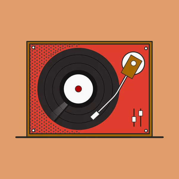 Retro Platenspeler — Stockvector