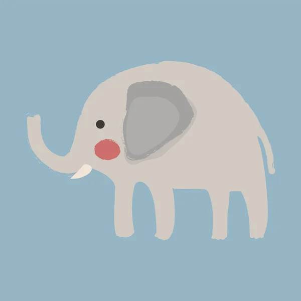 Cartoon Elefant flache Ikone — Stockvektor
