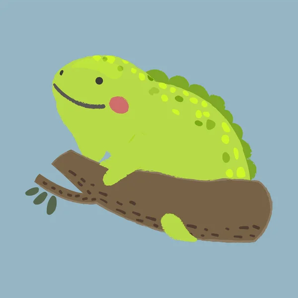 Lagarto de dibujos animados icono plano — Vector de stock