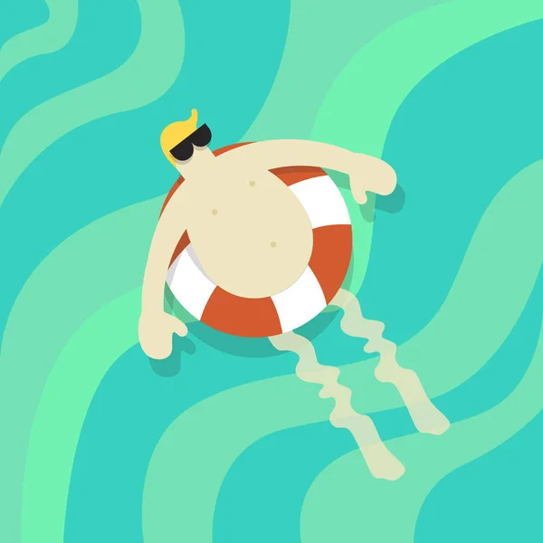 Человек плавает в воде — стоковый вектор