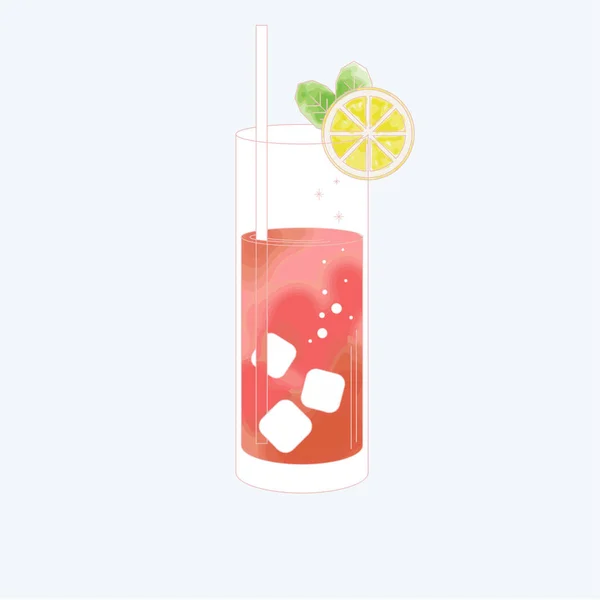 Drank met tropische coctail — Stockvector