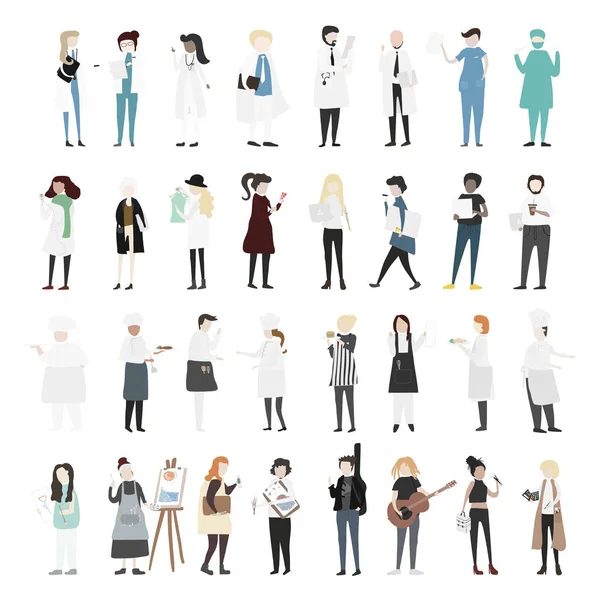 Personnes occupant des emplois différents — Image vectorielle