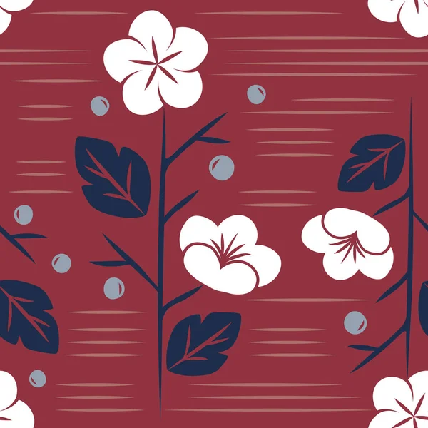 Цветочный узор в японском стиле — стоковый вектор