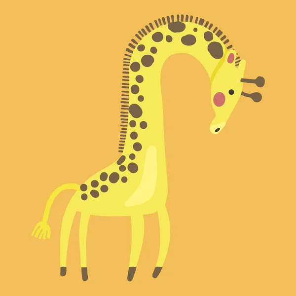 Cartoon žirafí plochý ikona — Stockový vektor