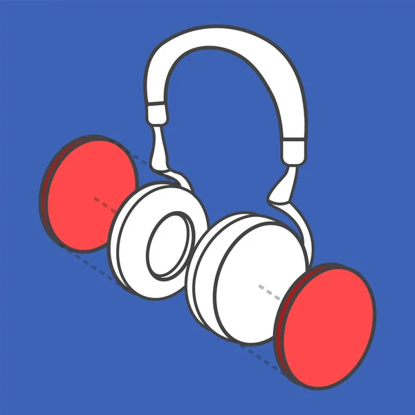 Ilustración de los auriculares de contorno — Vector de stock