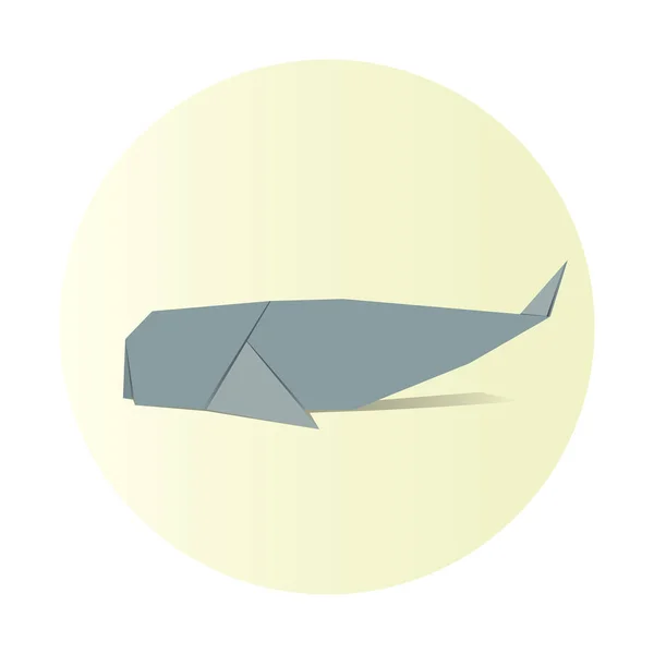 クジラの形の折り紙 — ストックベクタ
